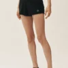 Silk Cashmere Mid-Rise Heatwave Short - Black