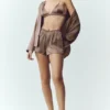 Silk Luminous Button up - Alpine Cocoa