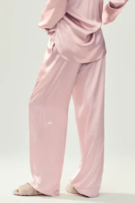 Silk Luminous Pant (Long) – Pink Champagne