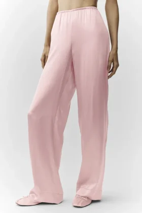 Silk Luminous Pant (Regular) – Pink Champagne