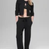 Snuggle up Sweater High-Waist Wide Leg Pant - Black