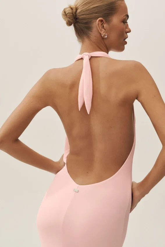 Summer Soiree Halter Maxi Dress - Sundrenched Pink