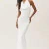 Summer Soiree Halter Maxi Dress - White