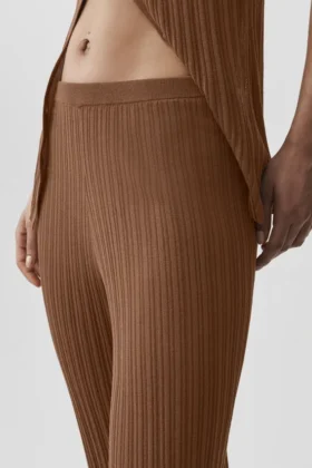 Sweater High-Waist Sunlit Straight Leg Pant – Sun Kissed Brown