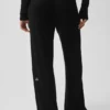Sweater Knit Mid-Rise Unwind Wide Leg Pant - Black