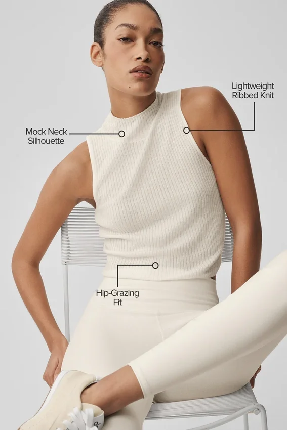 Sweater Knit Unwind Sleeveless Top - Ivory