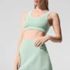 Tennis Club Sweater Knit Bra - Spearmint/White