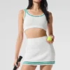 Tennis Club Sweater Knit Bra - White/Spruce Green