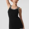 Tennis Club Sweater Knit Dress - Black/Ivory