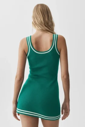 Tennis Club Sweater Knit Dress – Emerald Isle/Ivory