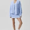 Tennis Club Sweater Knit Dress - Light Provence Blue/White