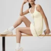 Tennis Club Sweater Knit Dress - Oatmeal/White