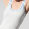 Tennis Club Sweater Knit Dress - White/Seashell Blue