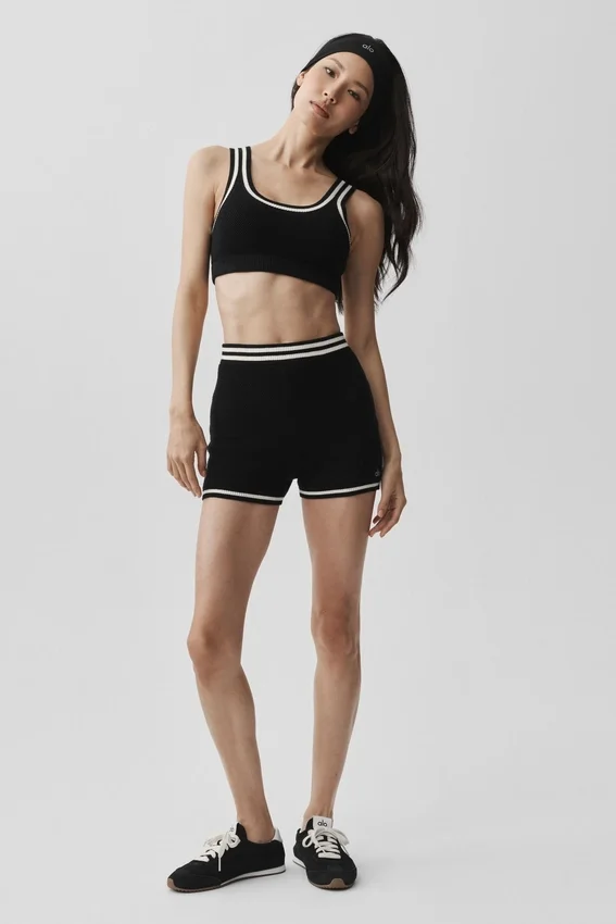 Tennis Club Sweater Knit Hot Short - Black/Ivory