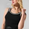 Tennis Club Sweater Knit Tank - Black/Ivory