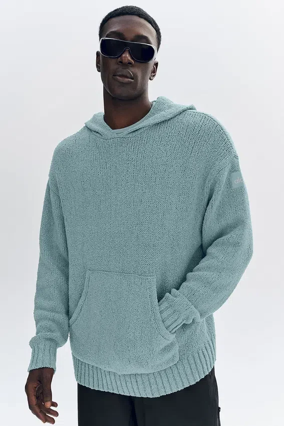 Textured Knit Hoodie - Desert Sage