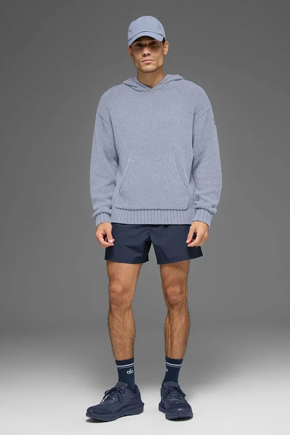 Textured Knit Hoodie - Winter Frost