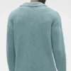 Textured Knit Long Sleeve Polo - Desert Sage
