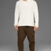 Textured Knit Long Sleeve Polo - Ivory