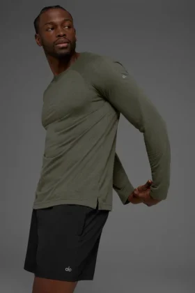 Triumph Long Sleeve Tee - Stealth Green