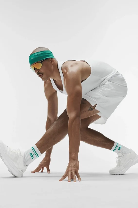 Unisex Half-Crew Throwback Sock - White/Emerald Isle