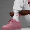 Unisex Half-Crew Throwback Sock - White/Pink Wild Rose