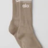 Unisex Throwback Sock - Gravel/White