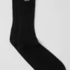 Unisex Wool Cashmere Light Frosted Sock - Black/Ivory