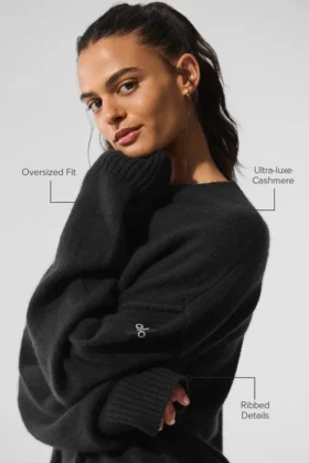 Unisex Wool Cashmere New Class Crewneck Sweater – Black