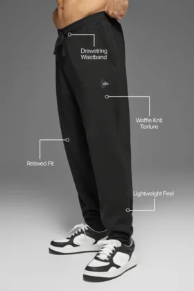 Waffle Lounge Jogger – Black