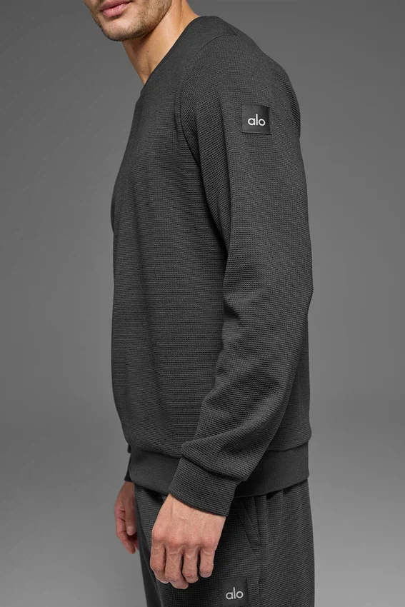 Waffle Lounge Long Sleeve Crew - Anthracite