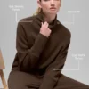 Waffle Weekend Escape Mock Neck Long Sleeve - Espresso