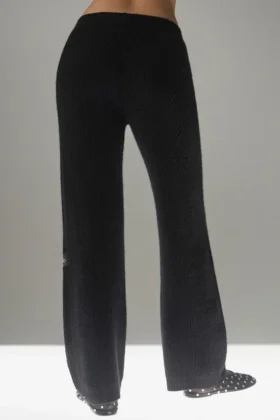 Winter Magic Cashmere Wide Leg Pant – Black