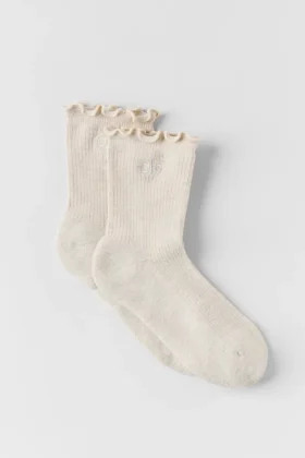 Women’s Lettuce Edge Sock – Oatmeal Heather
