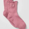 Women's Lettuce Edge Sock - Pink Wild Rose