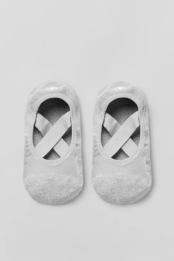 Women's Pivot Barre Sock - Athletic Heather Grey