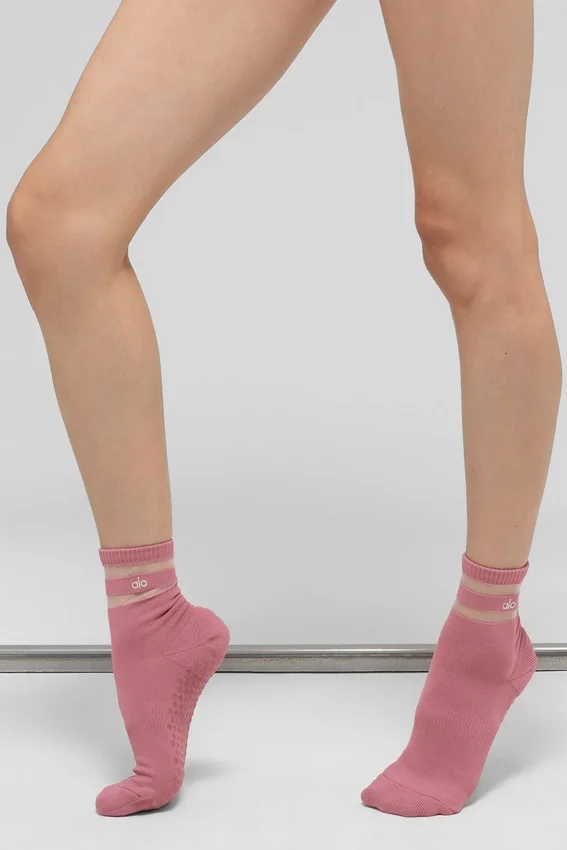 Women's Pulse Grip Sock - Pink Wild Rose