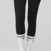 Women's Throwback Barre Sock - White/Black