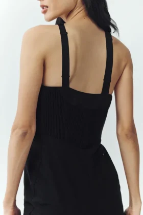 Wool Blend Bunny Slope Bib – Black