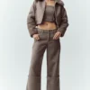 Wool Blend Nightfall Bomber - Alpine Cocoa Heather