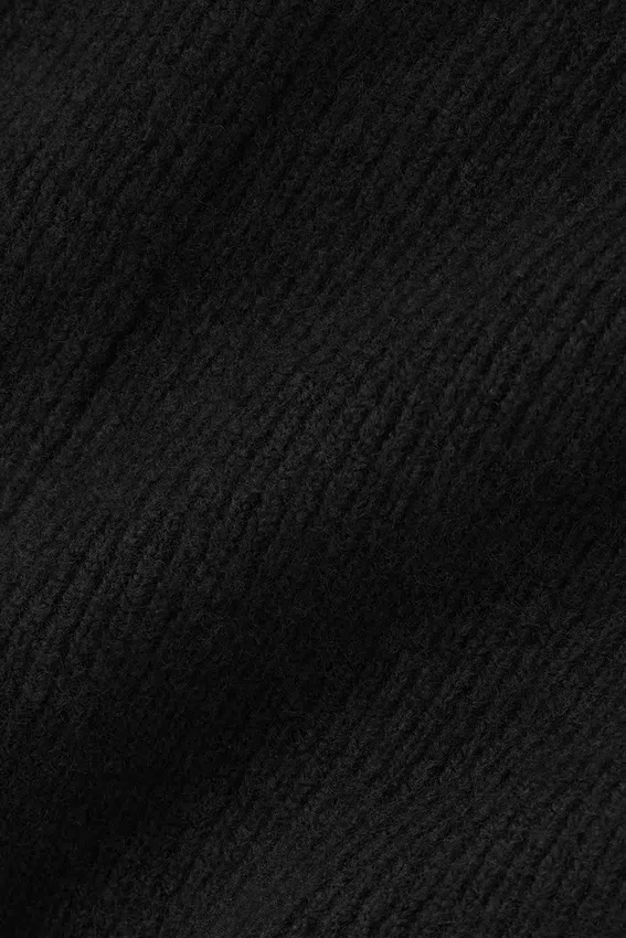 Wool Cashmere High-Waist New Class Wide Leg Pant - Black