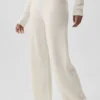 Wool Cashmere High-Waist New Class Wide Leg Pant - Ivory