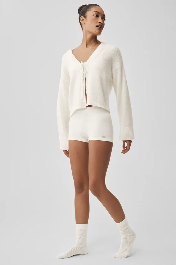Wool Cashmere New Class Tie Cardigan - Ivory